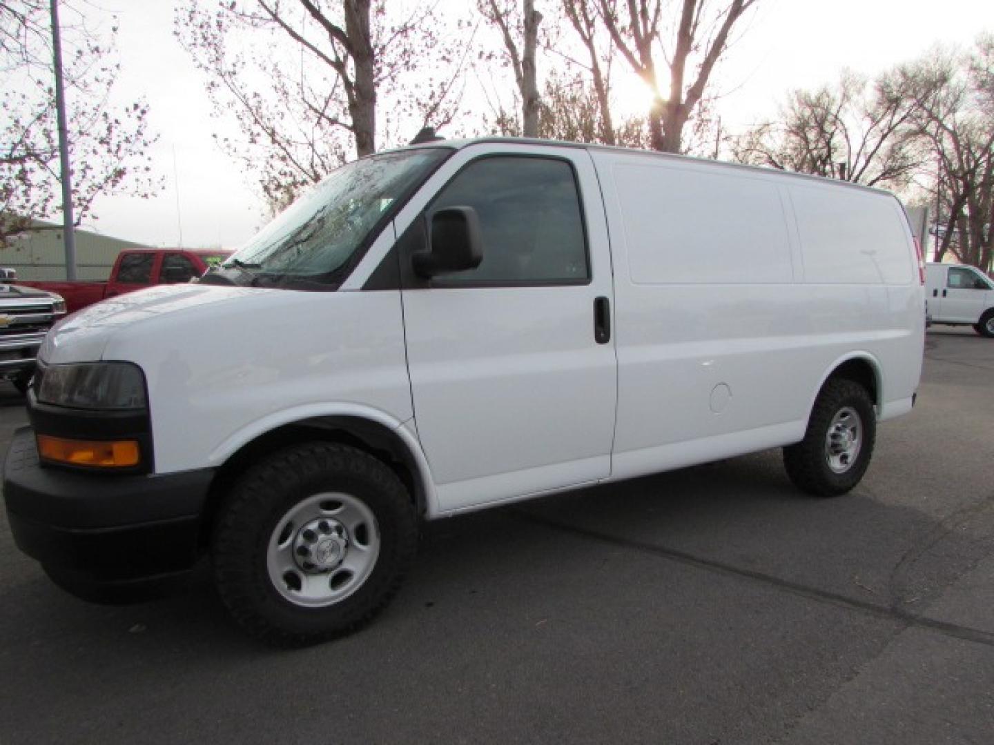 2018 White /Gray Chevrolet Express 2500 Cargo (1GCWGAFP6J1) with an 4.3L V6 engine, 8A transmission, located at 4562 State Avenue, Billings, MT, 59101, (406) 896-9833, 45.769516, -108.526772 - Photo#1